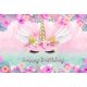 thumbnail image 1 of Fondo de fotografía de unicornio para niña, decoración de fiesta de cumpleaños, arcoíris, Floral, Princesa, foto de fondo, pancarta de cumpleaños para Baby Shower, 1 of 4