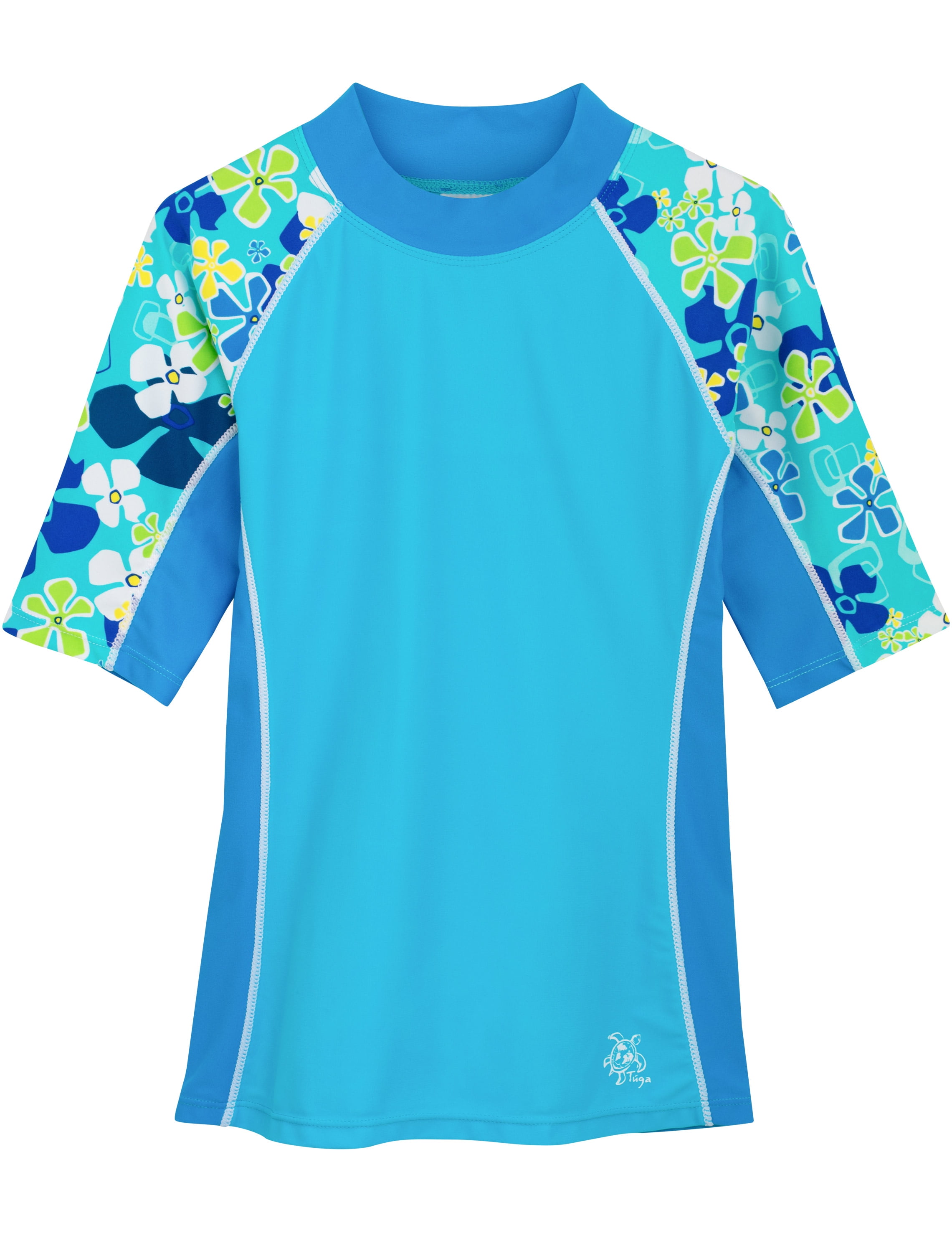 Sun Protection Swim Shirt UPF 50 Tuga Girls Short Sleeve Rash Guard