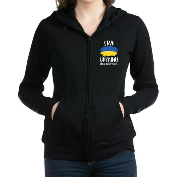 CafePress - Save Ukraine Raise Your Voices Women's Zip Up Hood - Women's Zip Hoodie