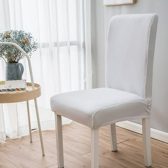 suxuMhao Stretch Chair Covers, 2 Pieces Universal Size Slipcover, White Dining Chair Cover & Seat Covers for Dining Chairs, Chair Protectors Covers & Slipcovers for Chairs Fit Most Chairs