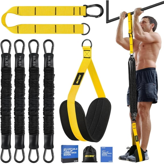Pull Up Assistance Bands 260lbs, Heavy Pull Up Bands Resistance Bands for Pull Ups Working Out with Feet Rest, Pull Up Bar Bands Assistance Bands Strength Training Workout Equipment,