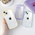thumbnail image 2 of for iPhone 15 Case Clear Hybrid Wave Frame Shape Silicone Cute Shockproof Utra Thin Protective Phone Cases for iPhone 15 Blue, 2 of 9