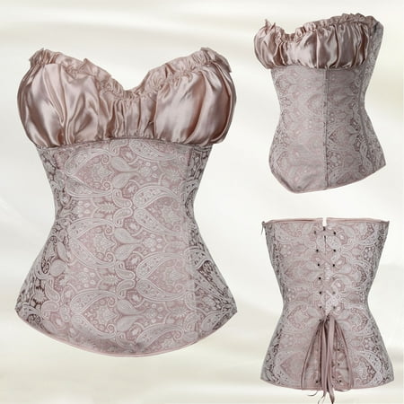 

MRULIC shapewear for women tummy control Women s Satin Corset Cutting Push-up Belt Waist Trainer Fat Burner Beige + L