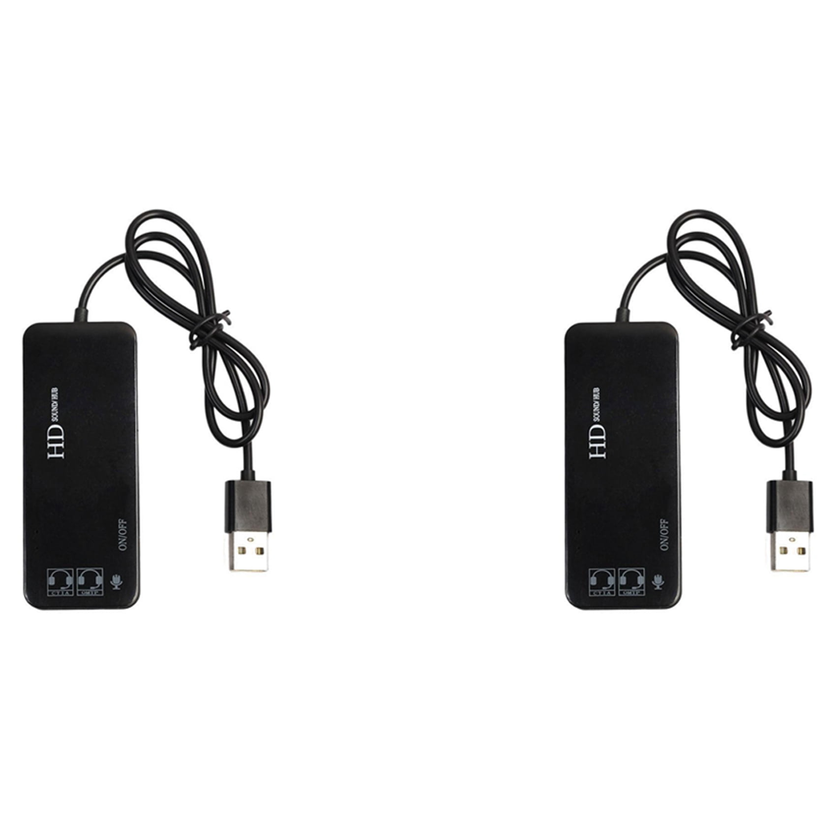2X 3 Port USB 2.0 Hub External 7.1Ch Sound Card Headset Microphone