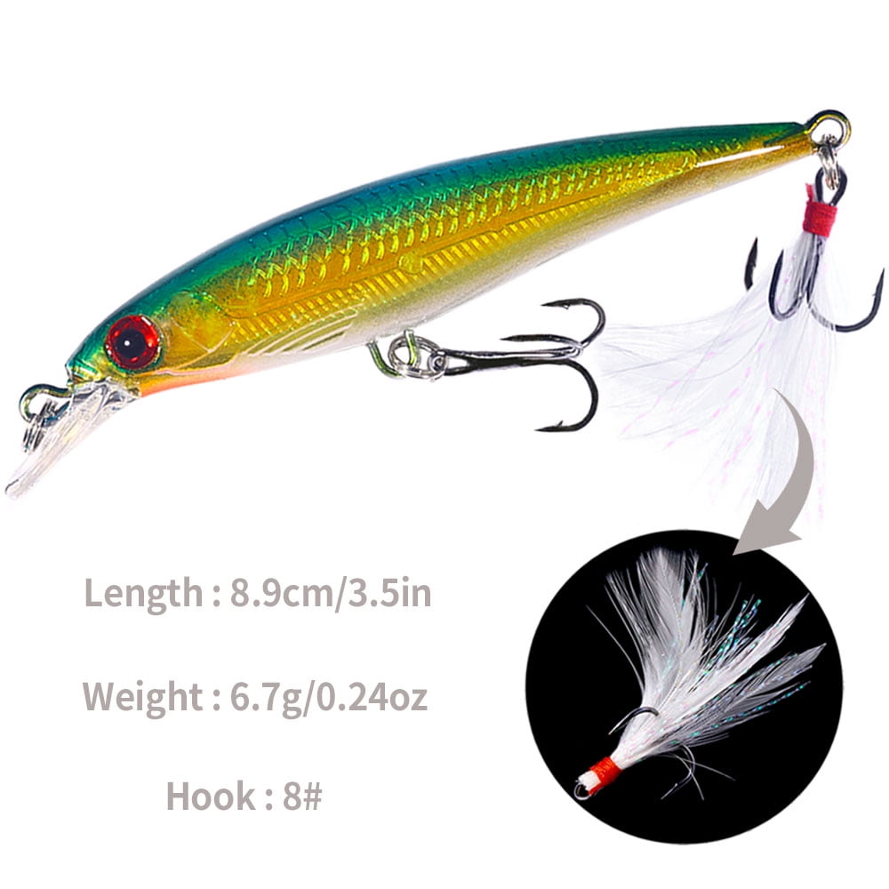 HENGJIA Minnow Bass Fishing Lures,Jerkbait Sinking Lure Set Hard Baits Crankbait for Trout Catfish Musky Fishing Plug 20Pcs/kit