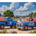 thumbnail image 4 of Vintage Truck Banner Patriotic Stars Stripes Design Pickup Decoration Outdoor Display for Car Enthusiasts National Holidays, 4 of 8