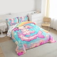 thumbnail image 3 of Manfei Kids Children Cartoon Axolotl Bedding Comforter Set 2pcs,Kawaii Rainbow Twin Comforter Sets Microfiber,Cute Stars Print Breathable Bedding Set,Super Cozy Room Decor,Reversible, 3 of 8