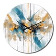 thumbnail image 2 of Designart "Elegance Teal Gold Fusion" Minimalism Oversized Wall Clock, 2 of 5