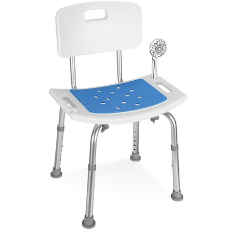 MaxKare Shower Chair for Bathtub with Removable Backrest and Padded Seat, 8 Adjustable Height, Sturdy Bath Bench for Seniors, Handicap, Disabled, Supports up to 300Lbs