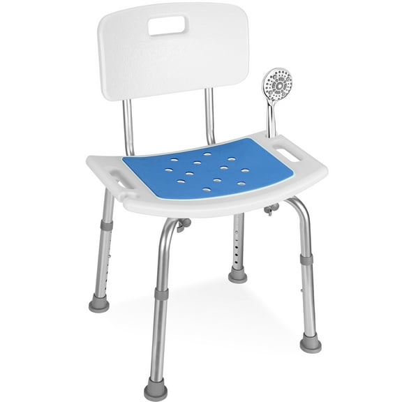 MaxKare Shower Chair for Bathtub with Removable Backrest and Padded Seat, 8 Adjustable Height, Sturdy Bath Bench for Seniors, Handicap, Disabled, Supports up to 300Lbs