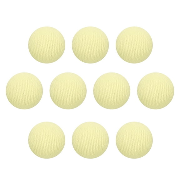 Uxcell 10pcs Fabric Cloth Covered Button 15mm Craft Round Sewing Button, Light Yellow