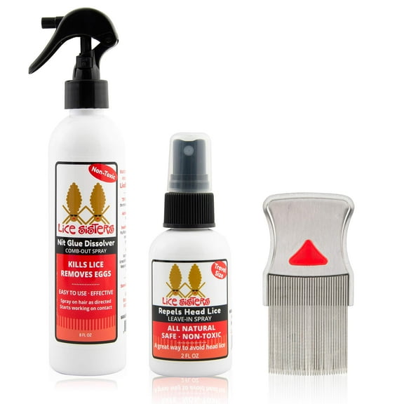 Lice Sisters Non-Toxic Lice Treatment and Prevention Kit With Comb, Large