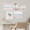 thumbnail image 2 of PixonSign Framed Canvas Print Wall Art Set - Tropical Coconut Palm Trees Poster Modern Art - Sea Coastal Ocean Landscape Print Gallery Set of 5 Photography Art Wall Décor for Home - White, 2 of 5
