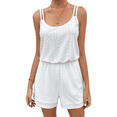thumbnail image 1 of xiaxaixu Women’s Rompers Solid Color Summer Spaghetti Strap Scoop Neck Jumpsuit Shorts Loungewear, 1 of 6