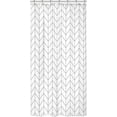 thumbnail image 5 of Stall Small RV Gray White Grey Bathroom Shower Curtain Liner 36Wx72H Inch Half Single Narrow Walkin Standing Little Size Dorm Chevron Herringbone Geometric Tiny Fabric Polyester Waterproof, 5 of 5