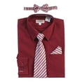 thumbnail image 4 of Gioberti Boy's Long Sleeve Dress Shirt + Stripe Tie, Bow Tie and Hanky, 4 of 5