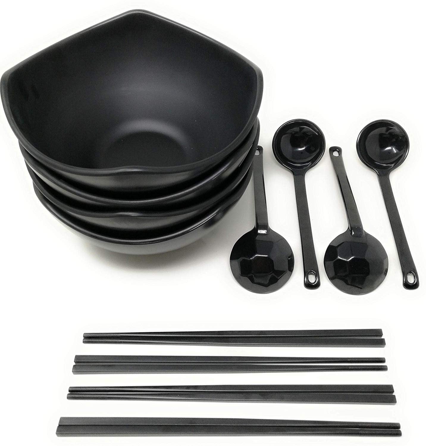 TJ Global 56 Ounce Large Melamine Japanese Ramen Noodle Soup Bowl Set