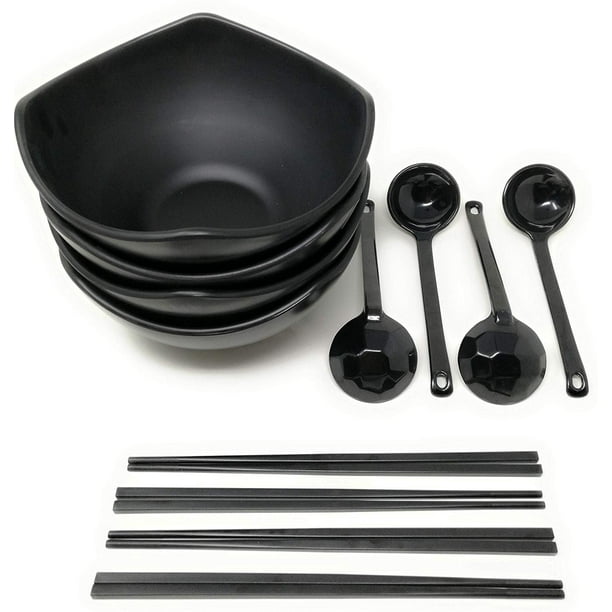 TJ Global 56 Ounce Large Melamine Japanese Ramen Noodle Soup Bowl Set