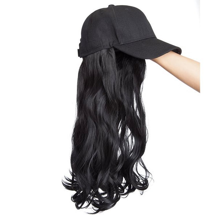 Baseball cap with long black hair NWT Amazon.com : ASAYUMI Baseball Cap with Attached Long  main image 4