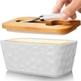 thumbnail image 2 of DOLITY Porcelain Butter Dish, with Sealed Lid Microwave Safe Cheese Storage Box, Butter White, 2 of 7