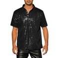 thumbnail image 1 of Camisa Polo con Lentejuelas INSPIRE CHIC para Hombre, Brillante, de Manga Corta, Fiesta, Club, Golf, Color Negro, 1 of 6