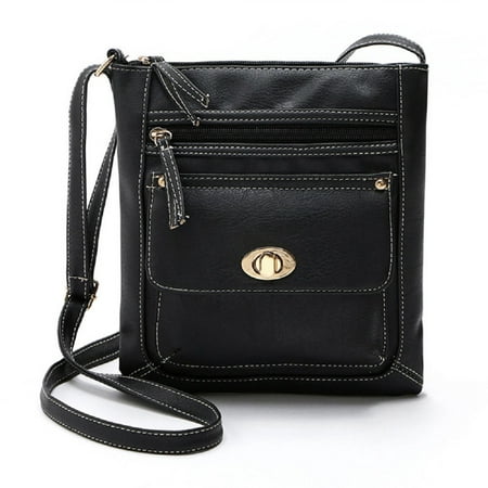 Bag Lightweight Multi Pocket Turn Button Cross Body Purse PU Leather crossbody (Best Lightweight Leather Handbags)