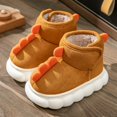 thumbnail image 5 of Otqutp Ankle&nbsp;Boots for Baby Children Cotton Shoes Warm and Non Slip Cotton Boots with Velvet In Winter Boys and Girls Children Boots Children Snow Boots(Brown,1-1.5 Years), 5 of 7