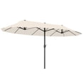 thumbnail image 1 of Outsunny Parasol de Patio Double Face de 15 Pi avec Double Auvent, Grand Parasol d'Extérieur avec Manivelle pour Piscine, Terrasse, Marché, Beige, 1 of 10