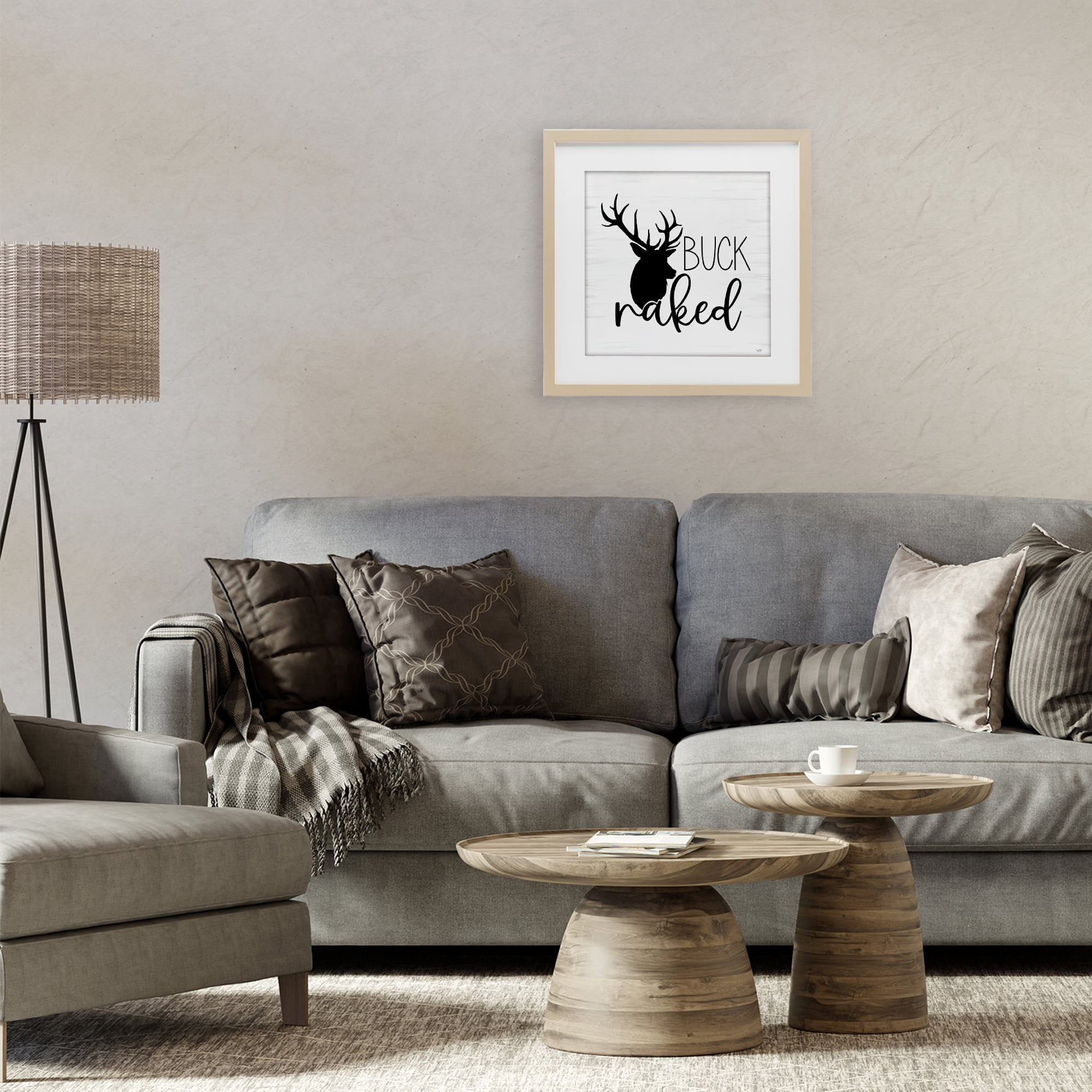 Stupell Industries Buck Naked Silhouette Birch Framed Print Under Glass, design by Lux + Me Designs