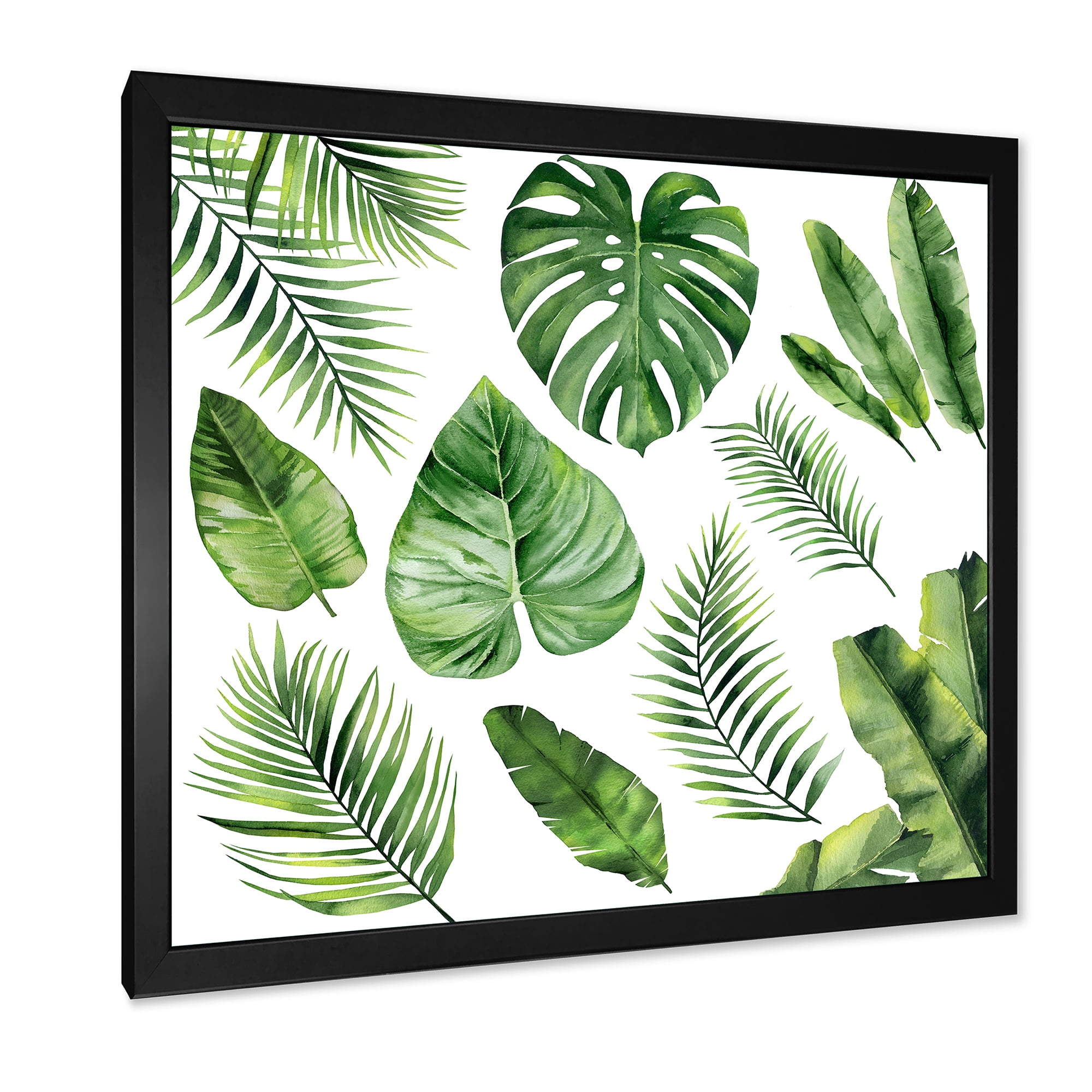 Designart 'Close Up Of Tropical Leaf Of Monstera V' Farmhouse Framed Art Print