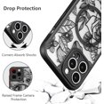 thumbnail image 6 of Magnetic Case for iPhone 12 Pro Max 6.7 Inch Floral Rose Cute Phone Case [Compatible with Magsafe] for Women Girls Aesthetic Pattern Slim TPU Shockproof Bumper Case, Black, 6 of 7