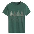 thumbnail image 1 of Camisas Navideñas Para Mujer Tops Con Cuello Redondo Blusa Con Estampado Informal de Manga Corta A La Moda Odeerbi ODB196436, 1 of 4