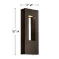 thumbnail image 5 of 2 Light Medium Outdoor Wall Lantern in Modern Style 6 inches Wide By 16 inches High-Satin Black Finish-Integrated Led Lamp Base Type Bailey Street, 5 of 8
