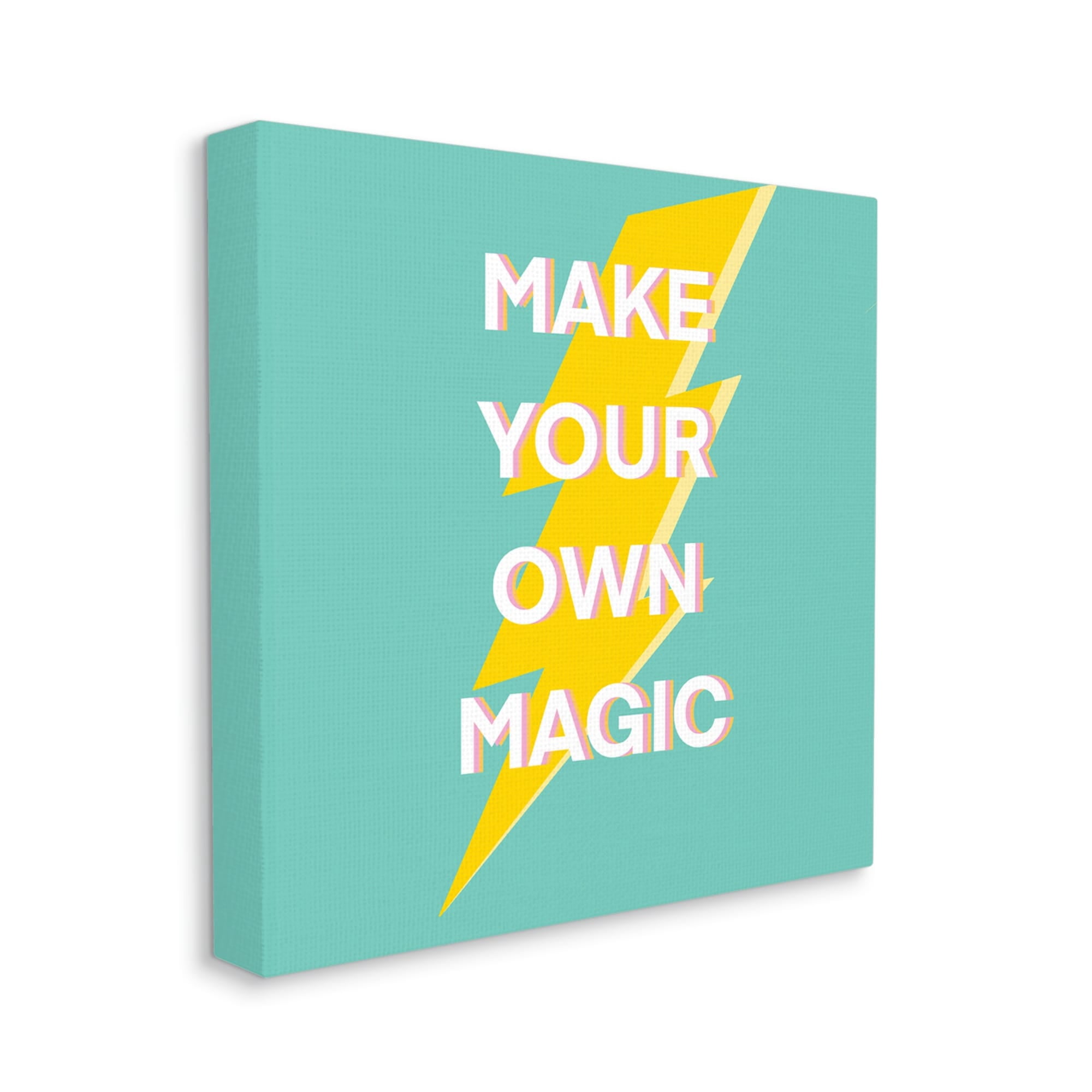 Stupell Industries Make Your Own Magic Lightning Bolt Inspirational Painting Gallery Wrapped Canvas Print Wall Art