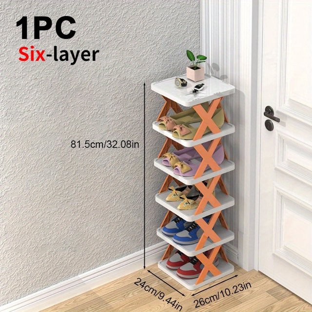 1pc Stackable Shoe Rack for Small Spaces - Easy to Assemble and Organize Your Footwear