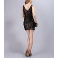 thumbnail image 2 of Sparkly Mini Club Bodycon Sequin Bodice Casino Night Bachelor Party Dress Black, 2 of 5