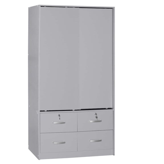 Sarah Modern Wood Double Sliding Door Armoire