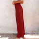 thumbnail image 5 of Pantalones palazzo de lino de cintura alta y pierna ancha para mujer, con cordón y bolsillos, 5 of 6