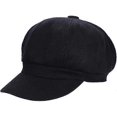 thumbnail image 4 of Black Baker Boy Cap Hat for Women Girl Berets French Beanies Cap Hats Warm Wool Newsboy Cap Ladies Classic Cap with Peak Flat Caps, 4 of 5