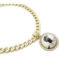 thumbnail image 3 of Hip Hop Gold Plated Picture Frame Cubic Zirconia Pendant & 11mm 20" Cuban Chain Bling Necklace Set, 3 of 5