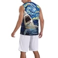 thumbnail image 2 of Sikiie Vintage Starry Sky Shark Basketball Jersey Reversible Men's Mesh Athletic Sports Shirts Training Practice S-4XLX-Large, 2 of 6