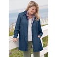 thumbnail image 5 of Woman Within Plus Size Pleat-Back Denim Jacket Long Oversized Jean Coat, 5 of 6