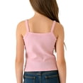 thumbnail image 4 of LJEFF Girls' Ribbed Cami Tank Top, Adorable Cute Motif Straps Breathable Kids Casual Summer Tops Pink Size 5T, 4 of 5
