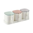 thumbnail image 1 of witspace Condiment Container Seasoning Box Condiment Canisters Condiment Jars Containers Seasoning Tea Coffee Sugar Canisters Glass Spice Box Set of 3, 1 of 6