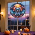 thumbnail image 5 of DVKOVI Halloween Suncatcher Stained Glass Window Hanging Decor Aesthetic Wall Decor Garden Sun Catchers Brick Red A, 5 of 7