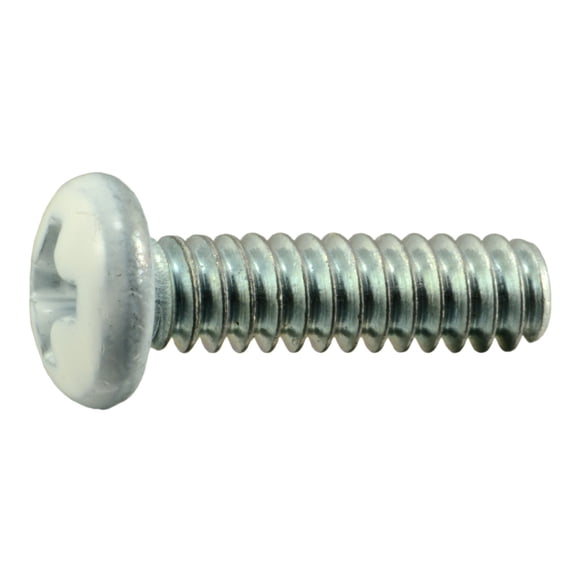 #6-32 x 1/2" White Head Zinc Phillips Pan Head Machine Screws (35 pcs.)