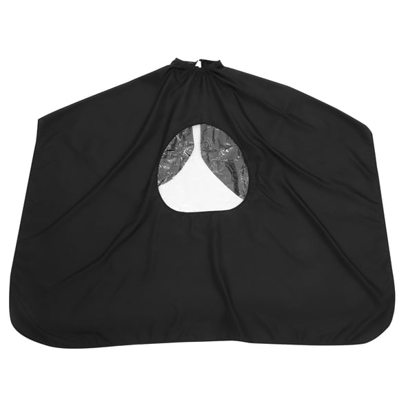 ORDDIART Black Hair Cutting Cape for with Clear Window, Polyester Apron for Salon and Home Use