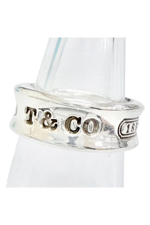Pre-Owned TIFFANY&Co. Tiffany 1837 Narrow Ring, Medium Size, 925 Sterling Silver, Weight 7.3g,...