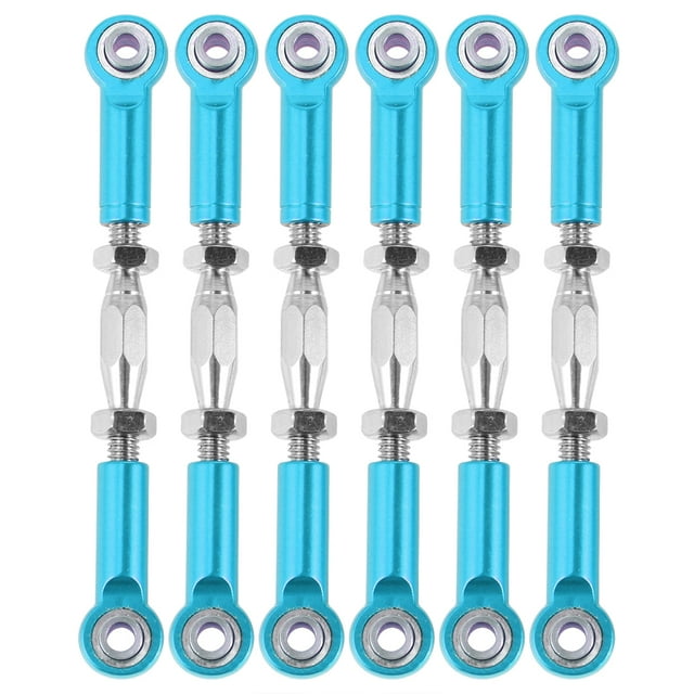 Turnbuckle Rod 6pcs 71mm Aluminum Turnbuckle Rod Linkage Steering Rods Compatible for Rc 1/10 Redcat Traxxas Epxhsp Zd Racing Hpi Truck Buggy Ruggy Upgrade Parts (Blue)