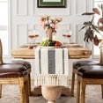 thumbnail image 5 of Table Runner Boho 70 Inches, Farmhouse Table Decor with Long Tassels, Rustic Cotton Linen Runner for Dining Room, Fall and Wedding, 11x70 Inches, 5 of 7